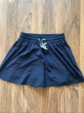 Black Athletic Skort with Drawstring Waist